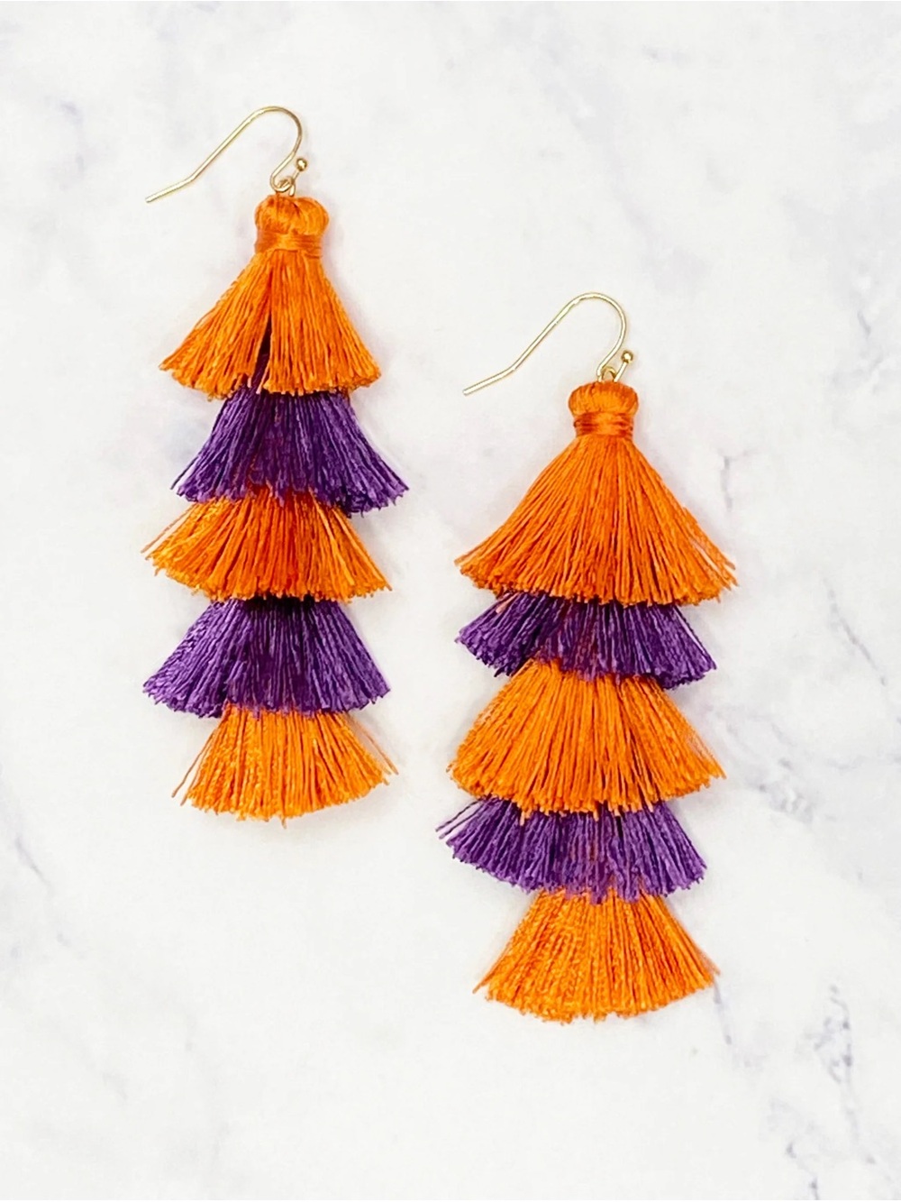 Flying Colors Apparel Five Layer Tassel Earrings